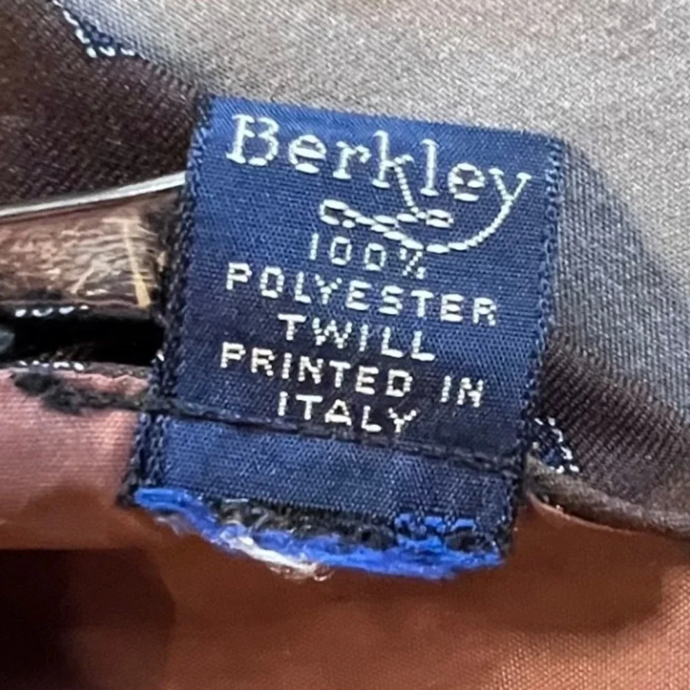 John Henry Twill Blend‎ Micro Diamond Pattern Classic Necktie Brown Blue